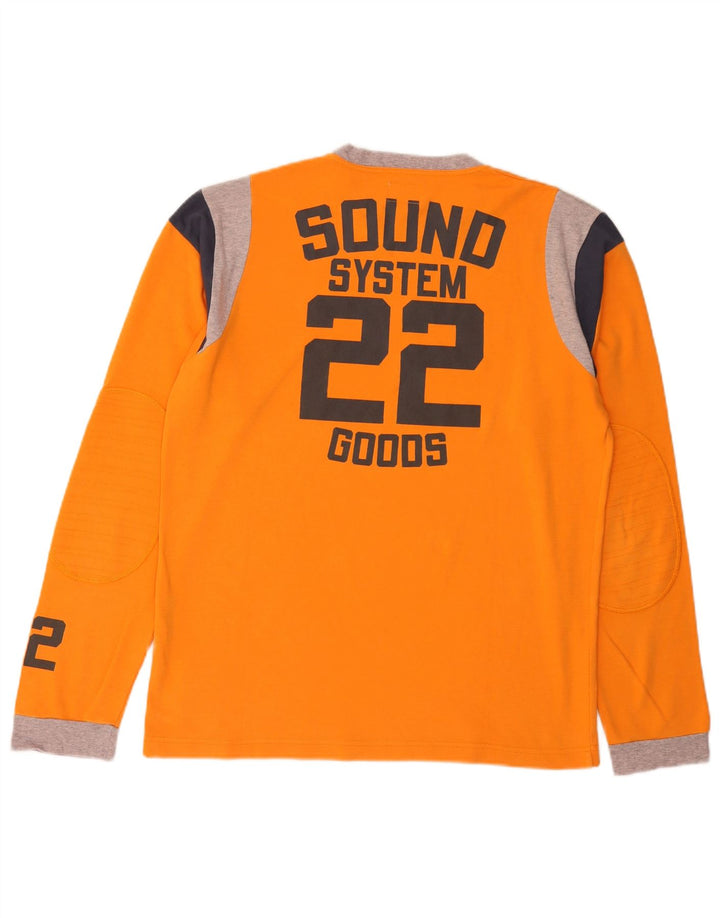 Rifle Mens Graphic Top Long Sleeve XL Orange Cotton