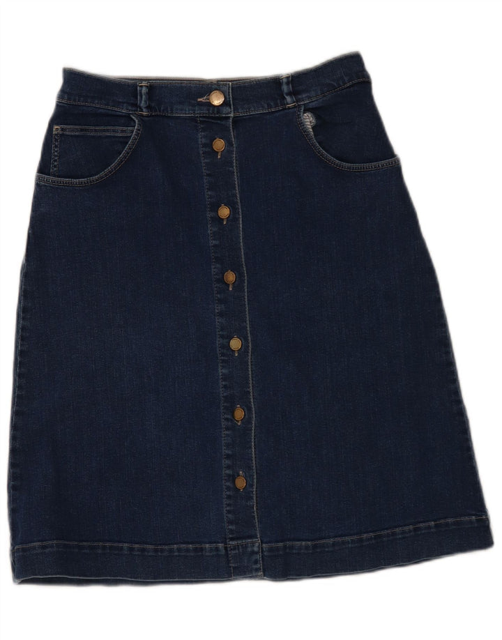 Massimo Dutti Womens Denim Skirt EU 40 Medium W30  Navy Blue Cotton