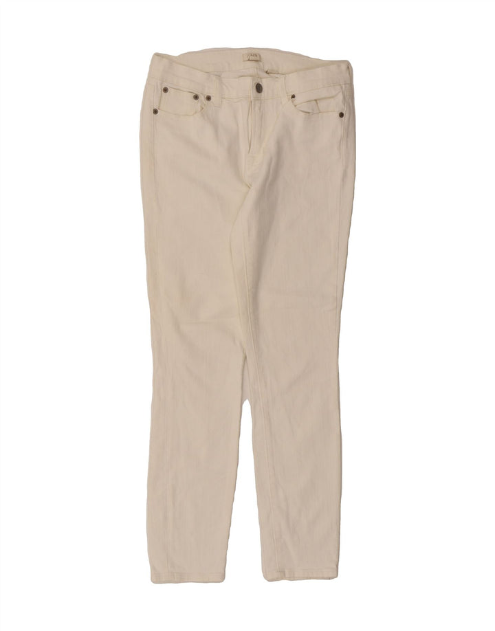 J. CREW Womens Stretch Slim Casual Trousers W27 L28 White Cotton Vintage J. Crew and Second-Hand J. Crew from Messina Hembry 