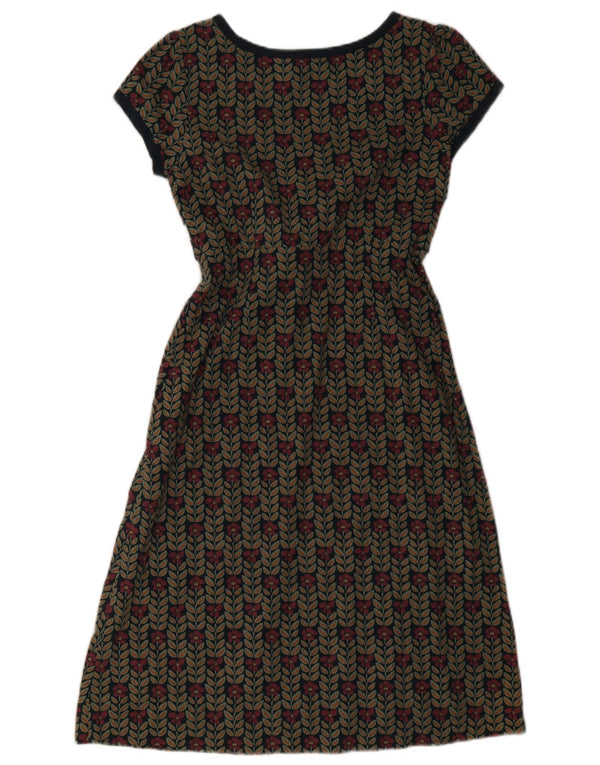 Seasalt Womens A-Line Dress UK 10 Small Navy Blue Floral Cotton
