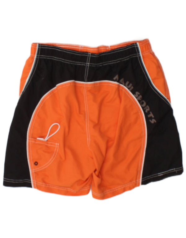 Maui and Sons Mens Swimming Shorts Large  Orange Colourblock Polyester