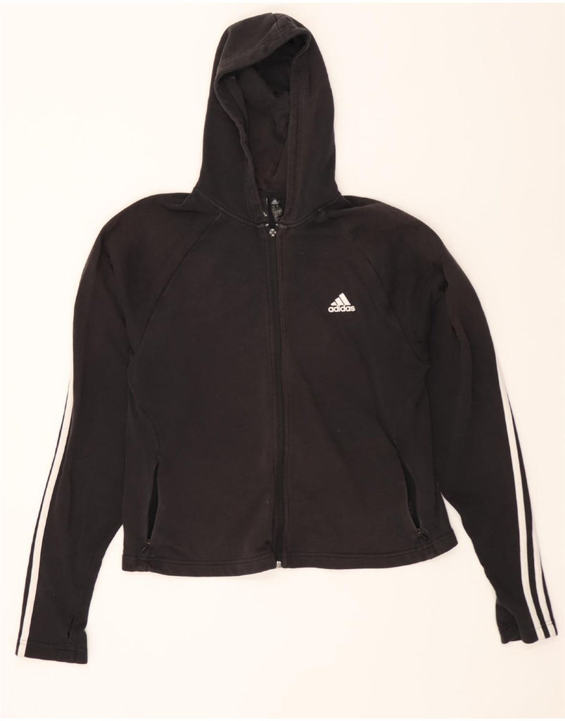 ADIDAS Womens Zip Hoodie Sweater UK 20/22 XL Black Cotton Vintage Adidas and Second-Hand Adidas from Messina Hembry 