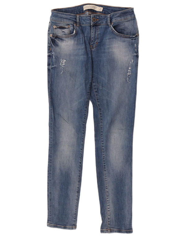 Zara Womens Distressed Skinny Jeans EU 42 Large W32 L30 Blue Cotton