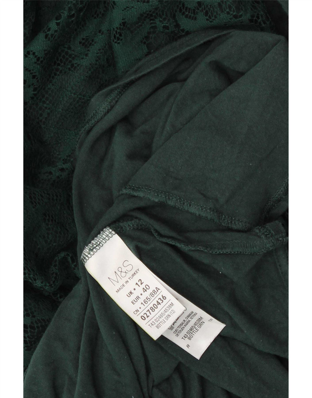 Marks & Spencer Womens Top Long Sleeve UK 12 Medium Green Paisley Viscose