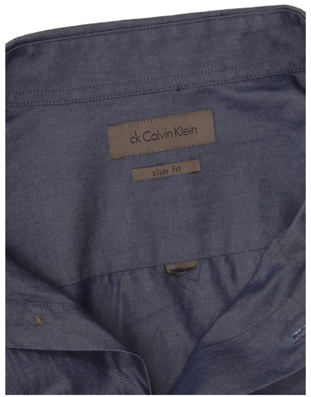 Calvin Klein Mens Slim Fit Shirt Large Navy Blue