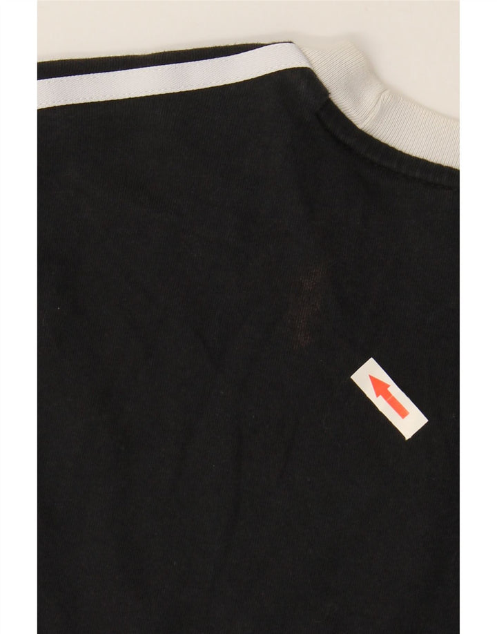 ADIDAS Womens T-Shirt Top UK 12 Medium Black Cotton