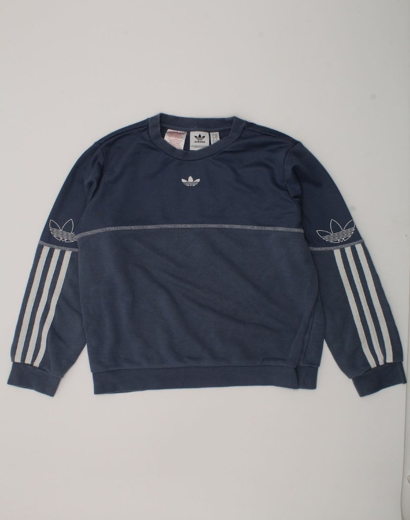 ADIDAS Boys Sweatshirt Jumper 11-12 Years Grey Cotton | Vintage Adidas | Thrift | Second-Hand Adidas | Used Clothing | Messina Hembry 