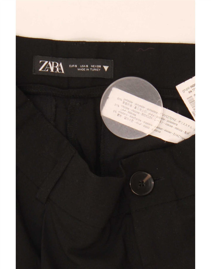 Zara Womens Pegged Chino Trousers Small W26 L31 Black Polyester