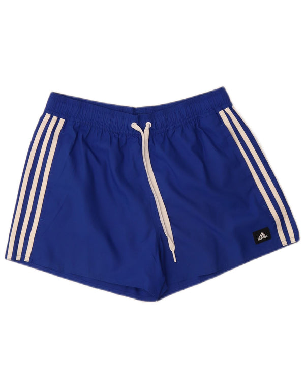 Adidas Womens Sport Shorts UK 12 Medium Navy Blue Polyester