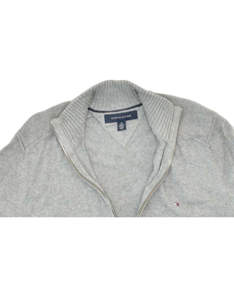 TOMMY HILFIGER Mens Cardigan Sweater Medium Grey Cotton | Vintage | Thrift | Second-Hand | Used Clothing | Messina Hembry 