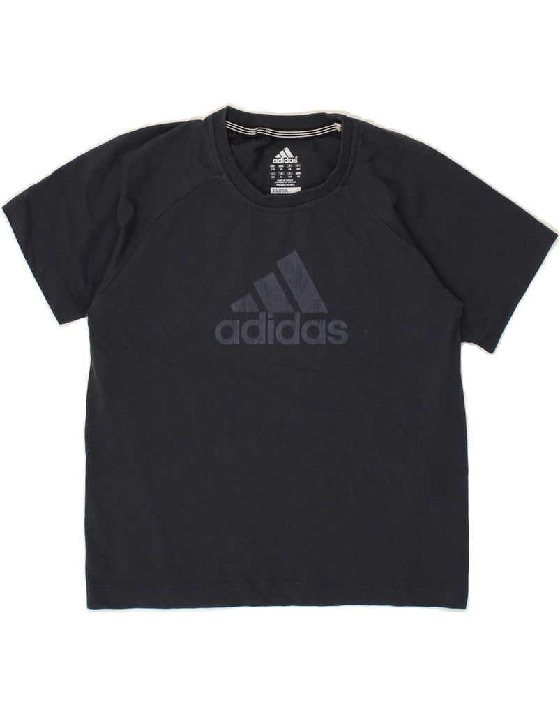 ADIDAS Boys Clima 365 Graphic T-Shirt Top 7-8 Years Navy Blue Cotton | Vintage Adidas | Thrift | Second-Hand Adidas | Used Clothing | Messina Hembry 