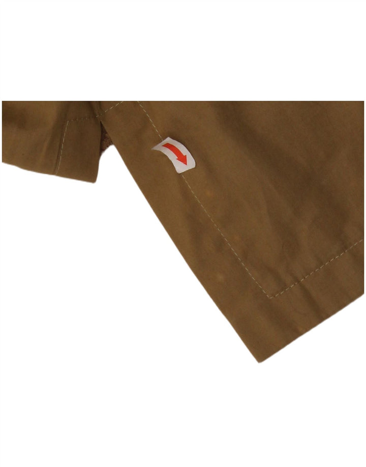 VINTAGE Womens 4 Button Hooded Blazer Jacket Size 6 2XS Brown Cotton