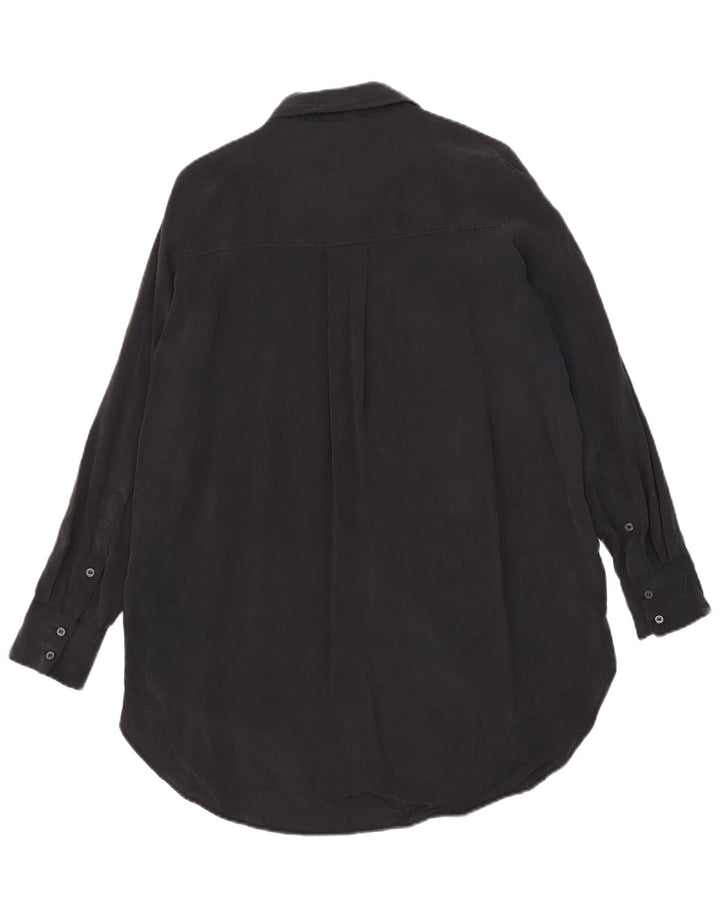ZARA Womens Shirt Dress UK 14 Medium Black Modal