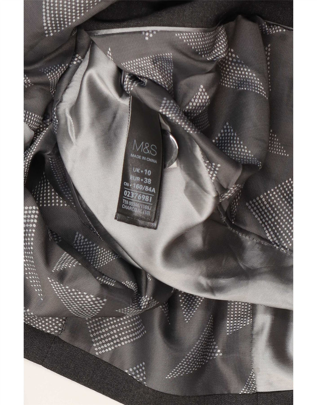 Marks & Spencer Womens 1 Button Blazer Jacket UK 10 Small Grey Polyester