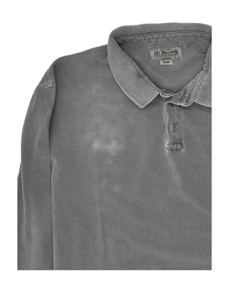 MARLBORO CLASSICS Mens Long Sleeve Polo Shirt 2XL Grey Cotton | Vintage Marlboro Classics | Thrift | Second-Hand Marlboro Classics | Used Clothing | Messina Hembry 