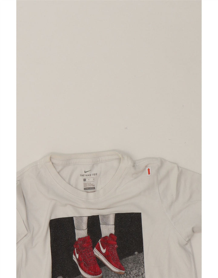 NIKE Boys Dri Fit Graphic T-Shirt Top 10-11 Years Medium White Cotton Vintage Nike and Second-Hand Nike from Messina Hembry 