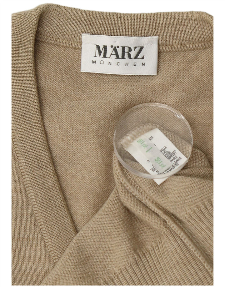 Marz Mens Vest Tank Top EU 56 XL Beige New Wool
