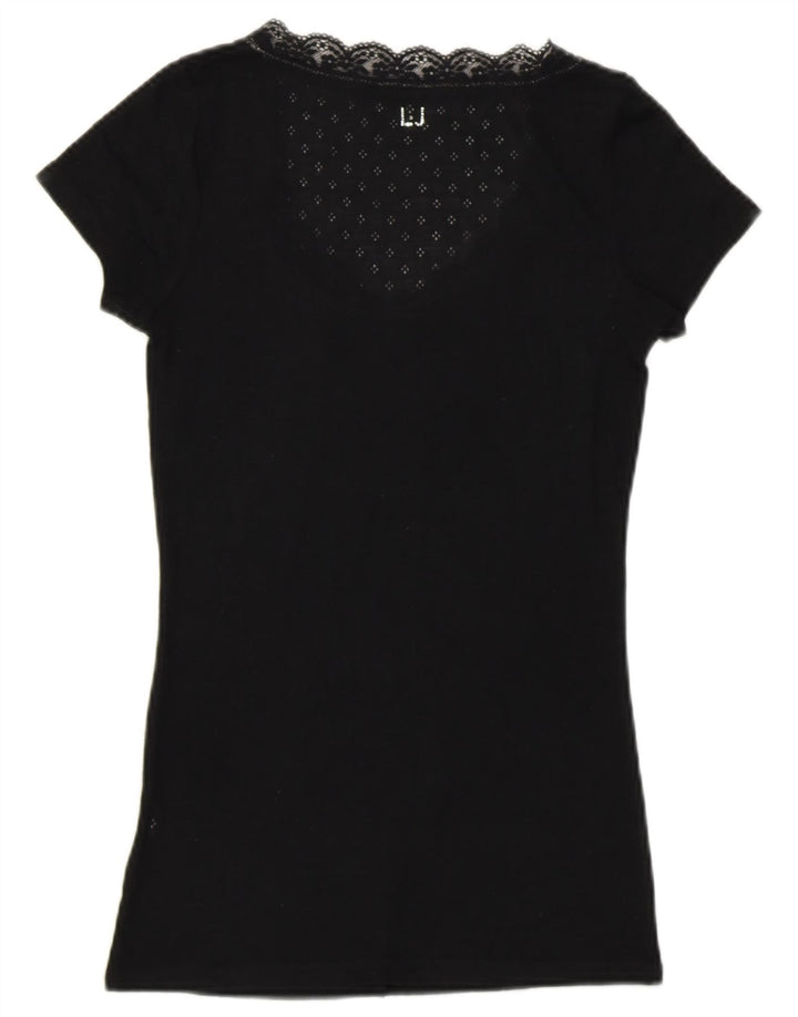 Liu Jo Womens T-Shirt Top UK 8 Small Black