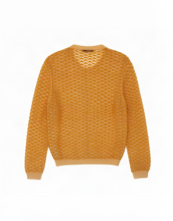 Zara Womens Cardigan Sweater UK 12 Medium Yellow Nylon