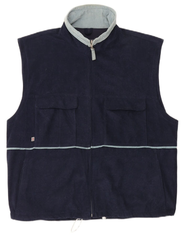 MC Kee's Mens Gilet UK 42 XL Navy Blue Polyester