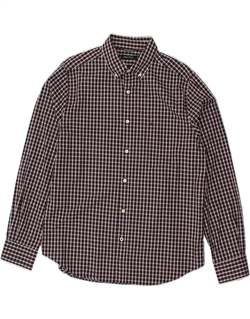 NAUTICA Mens Shirt Large Purple Check Cotton Vintage Nautica and Second-Hand Nautica from Messina Hembry 