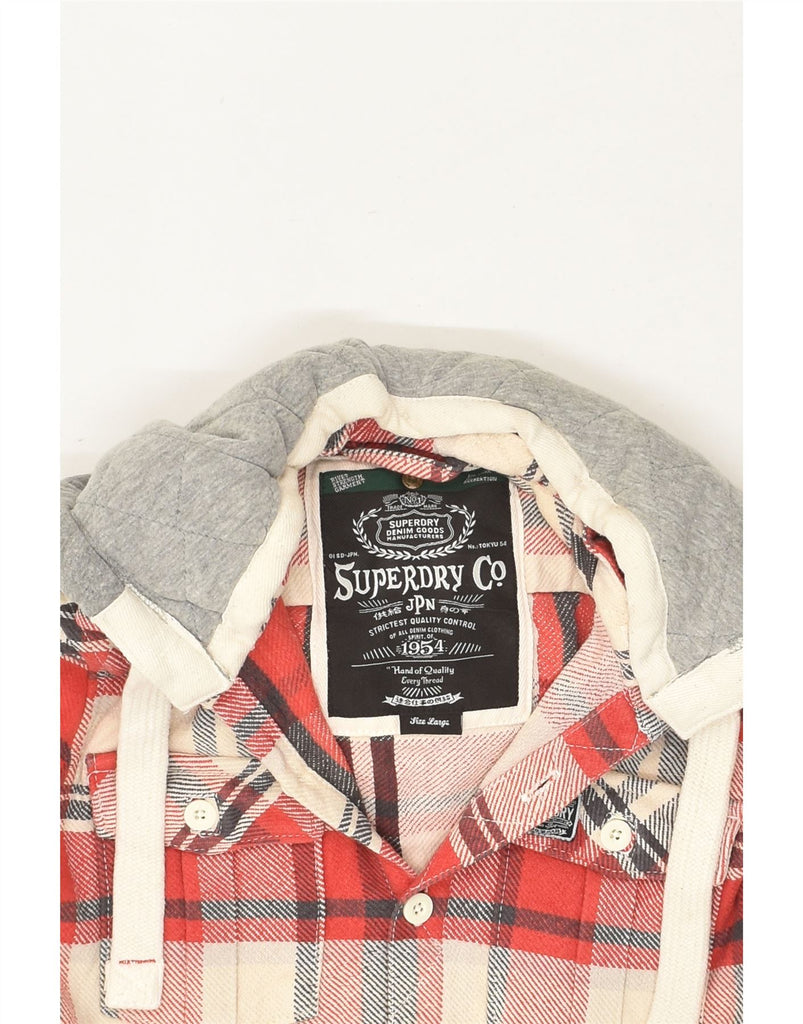 SUPERDRY Girls Hooded Lumberjack Shirt 13-14 Years Large Red Check Cotton | Vintage Superdry | Thrift | Second-Hand Superdry | Used Clothing | Messina Hembry 