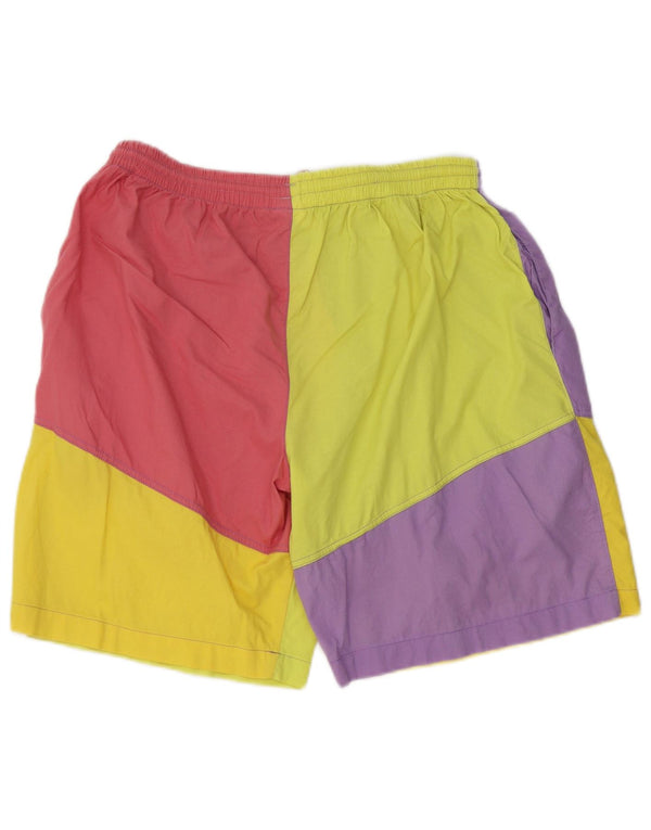 Vintage Mens Graphic Casual Shorts XL W38 Multicoloured Colourblock Cotton