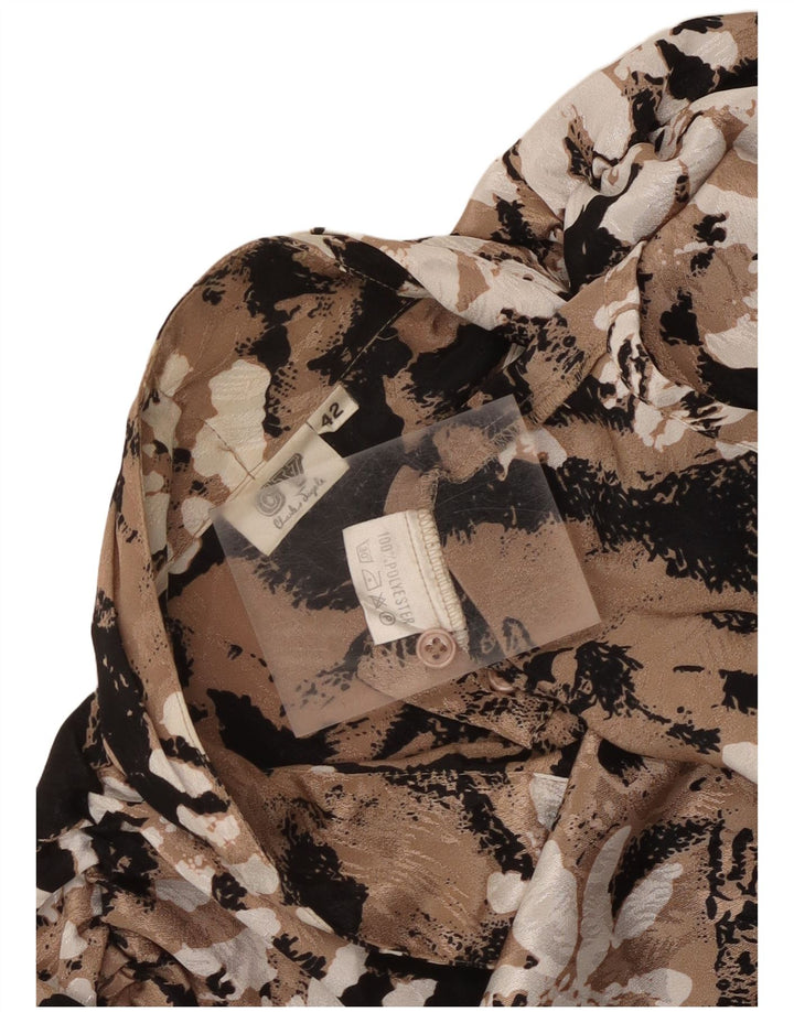 Charles Vogele Womens Shirt Blouse EU 42 Large Beige Floral Polyester