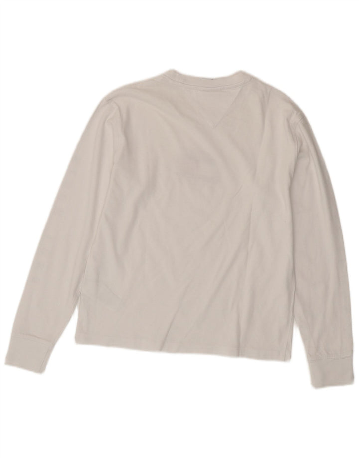 TOMMY HILFIGER Womens Graphic T-Shirt Top UK 10 Small White Cotton