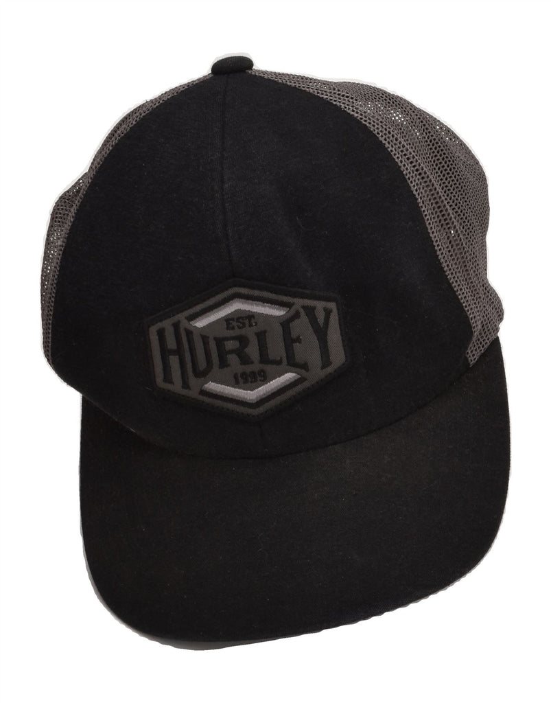 HURLEY Mens Graphic Snapback Cap One Size Black Colourblock Polyester | Vintage Hurley | Thrift | Second-Hand Hurley | Used Clothing | Messina Hembry 