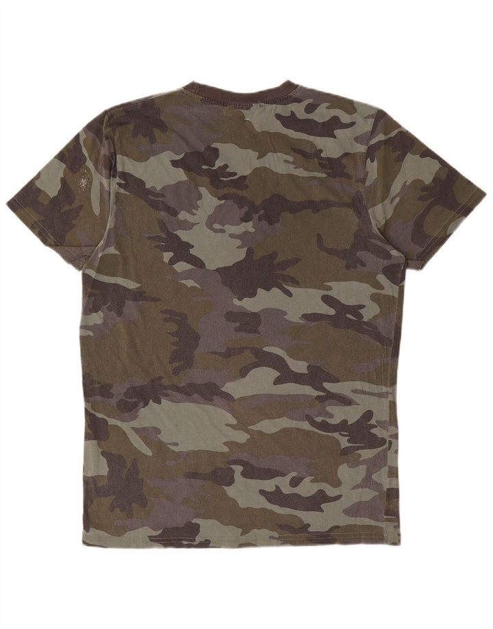 Converse Mens Graphic T-Shirt Top Medium Khaki Camouflage