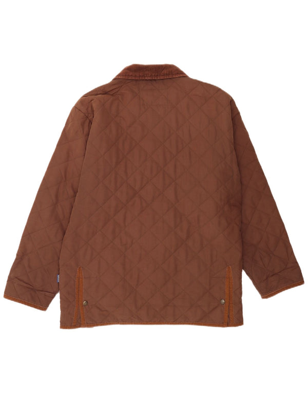 Vintage Mens Quilted Jacket UK 40 Large Brown