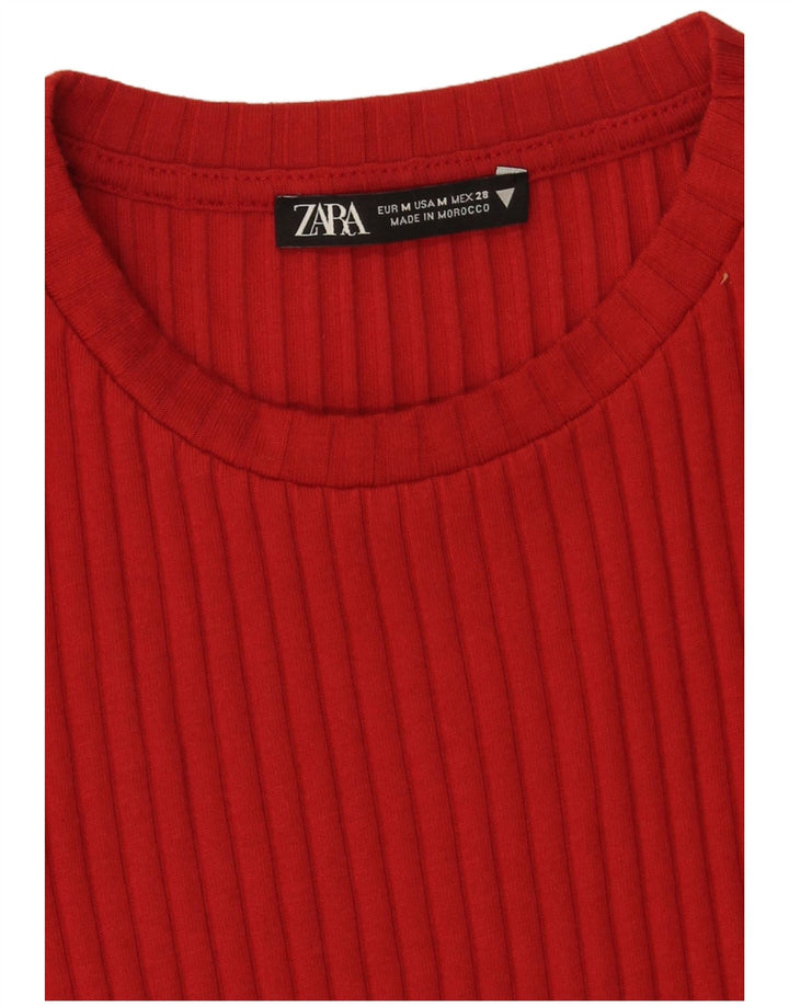 Zara Womens Knit Bodycon Dress UK 12 Medium Red