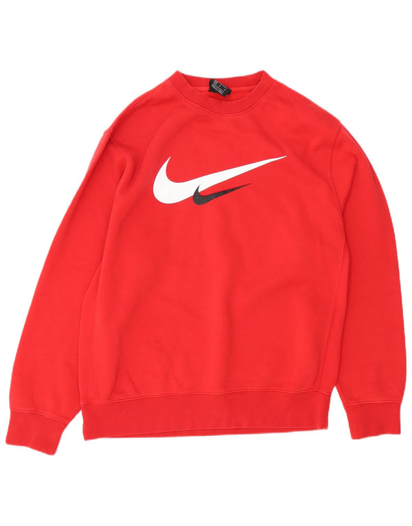NIKE Mens Graphic Sweatshirt Jumper Medium Red Cotton