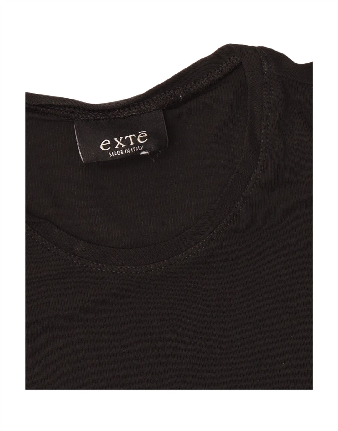 EXTE Womens Crop T-Shirt Top UK 14 Large Black