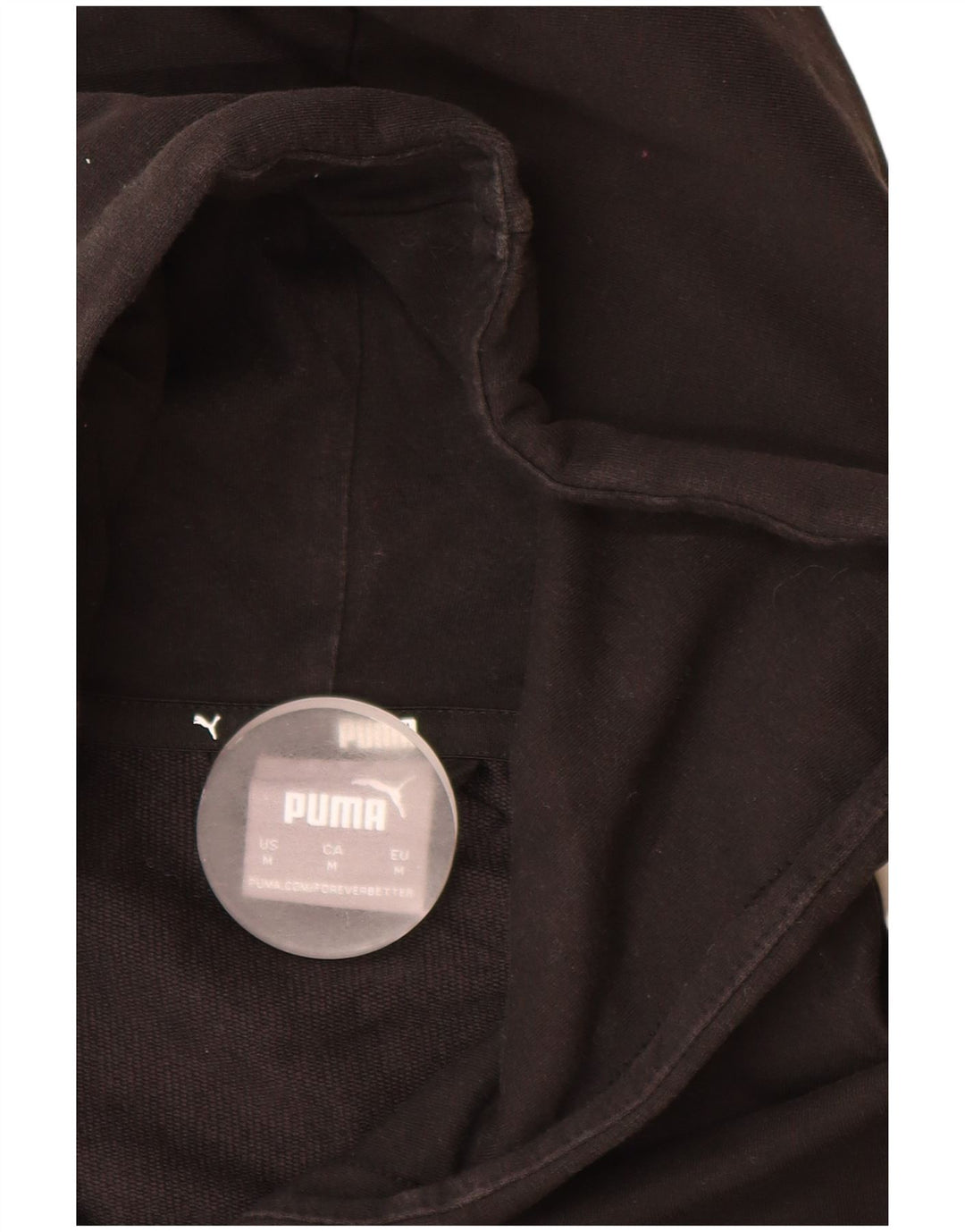 PUMA Mens Graphic Zip Hoodie Sweater Medium Black Colourblock Cotton