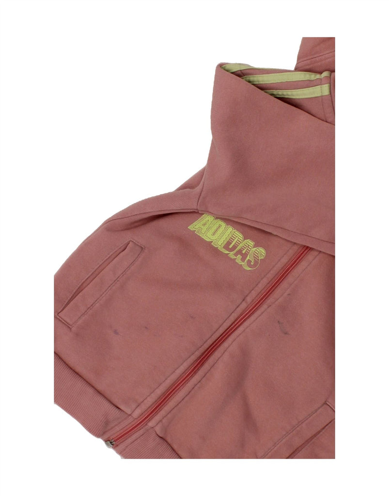 ADIDAS Baby Girls Graphic Zip Hoodie Sweater 18-24 Months Pink Cotton Vintage Adidas and Second-Hand Adidas from Messina Hembry 
