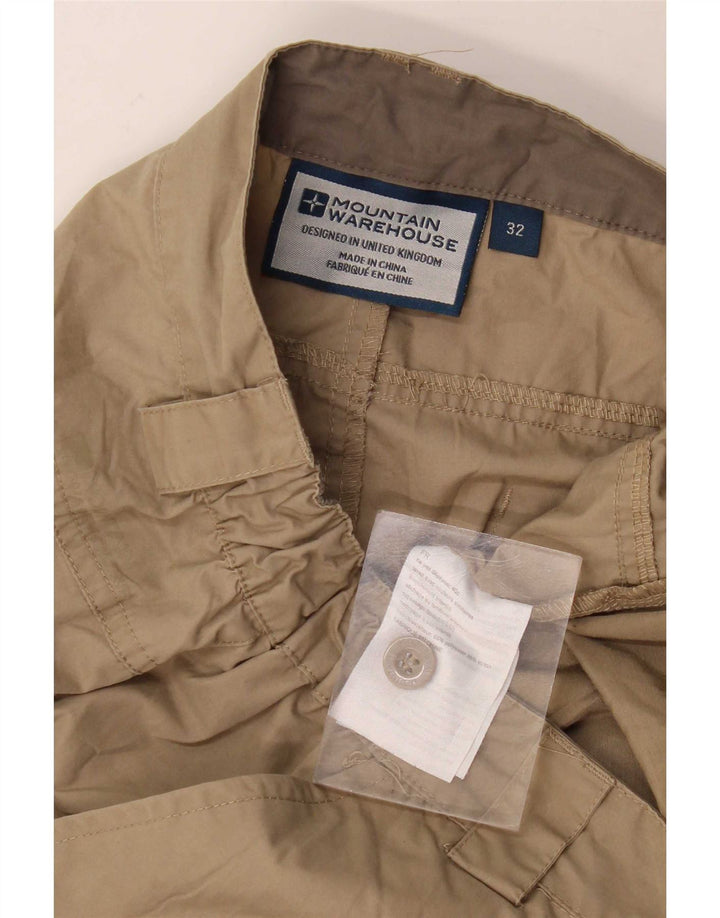 Mountain Warehouse Mens Straight Cargo Trousers W32 L32 Beige Polyester