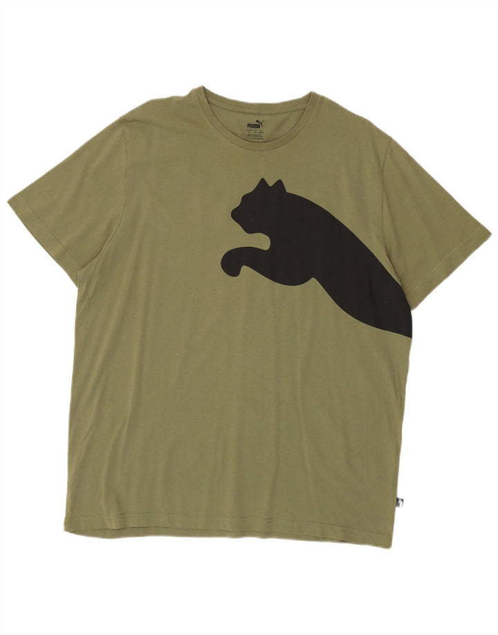 Puma Mens Graphic T-Shirt Top XL Khaki