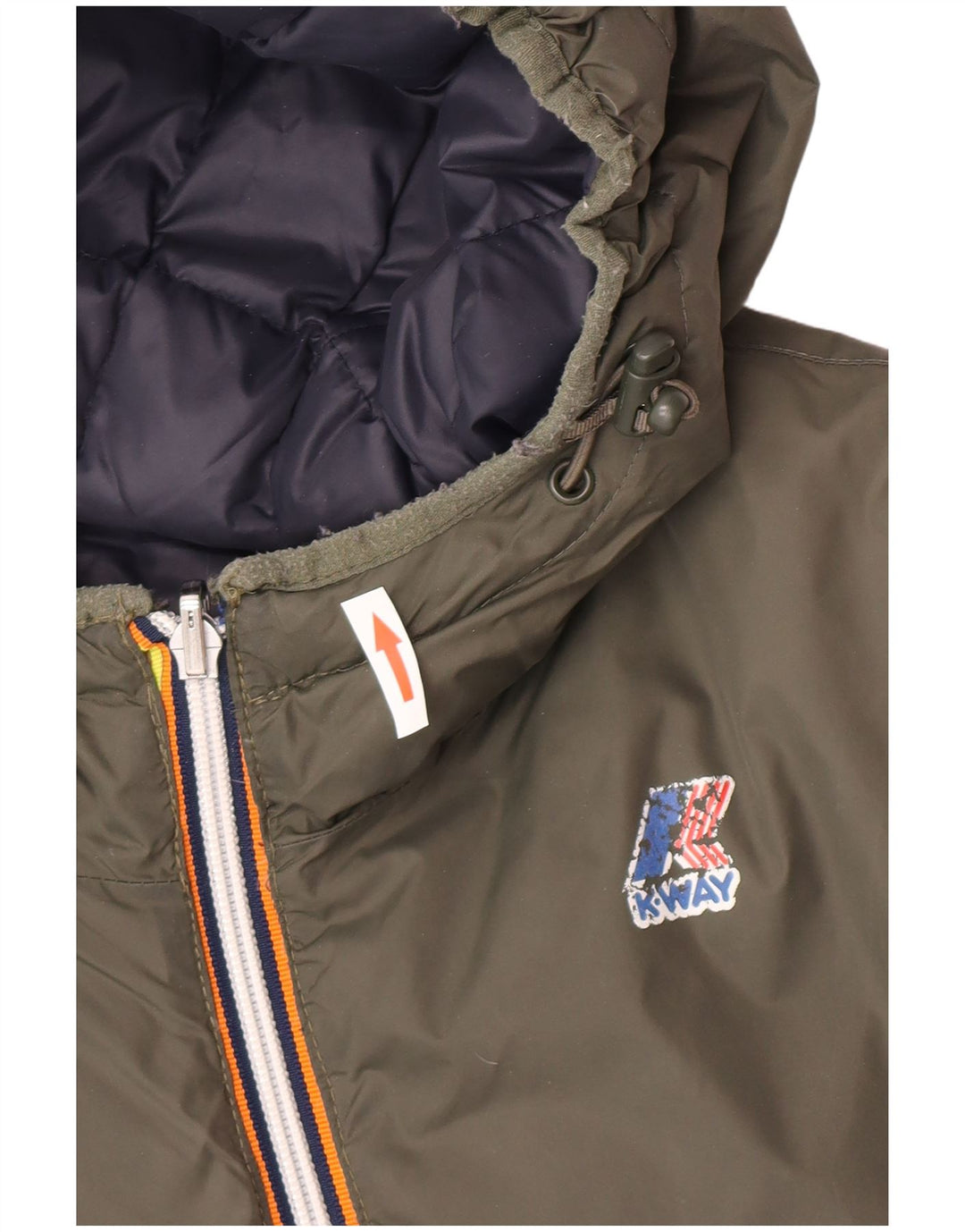 K-Way Mens Hooded Reversible Padded Jacket UK 38 Medium Green Polyamide