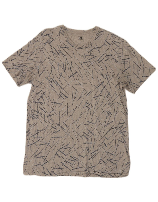 Lee Mens T-Shirt Top Small Grey Striped Cotton