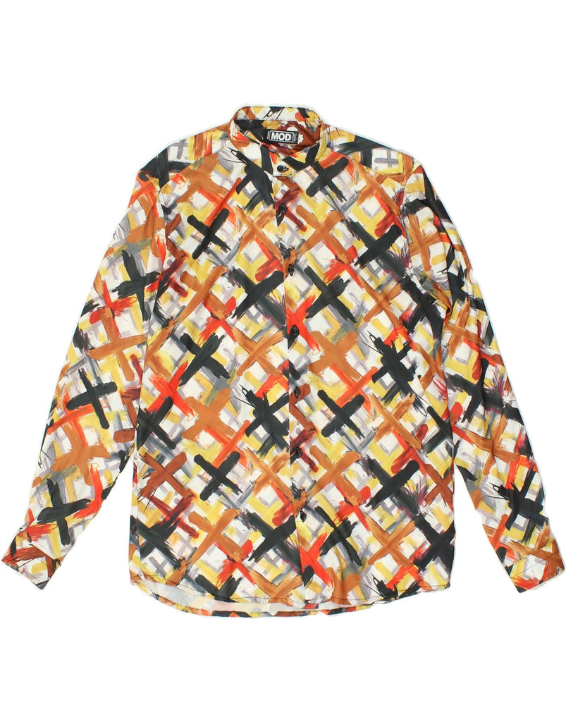 VINTAGE Mens Abstract Pattern Shirt Large Multicoloured Polyester Vintage Vintage and Second-Hand Vintage from Messina Hembry 