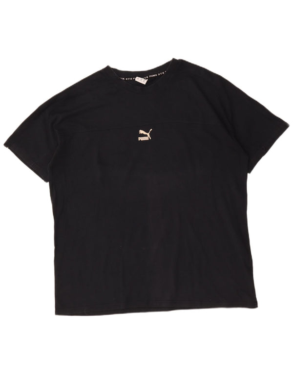 Puma Mens Graphic T-Shirt Top 2XL Black Colourblock Cotton