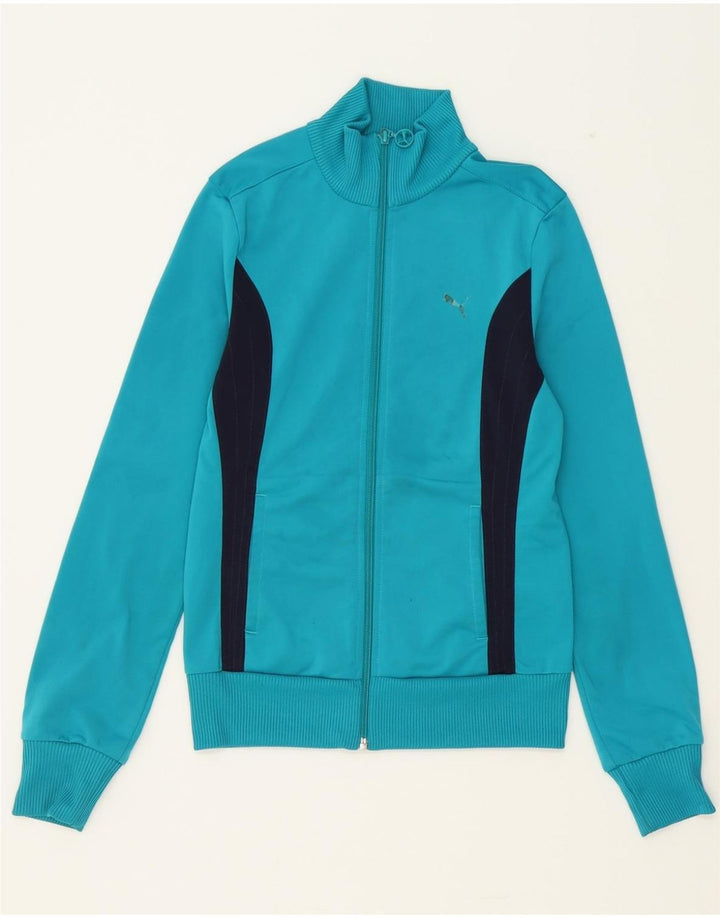 PUMA Womens Tracksuit Top Jacket UK 10 Small  Blue Colourblock Polyester Vintage Puma and Second-Hand Puma from Messina Hembry 