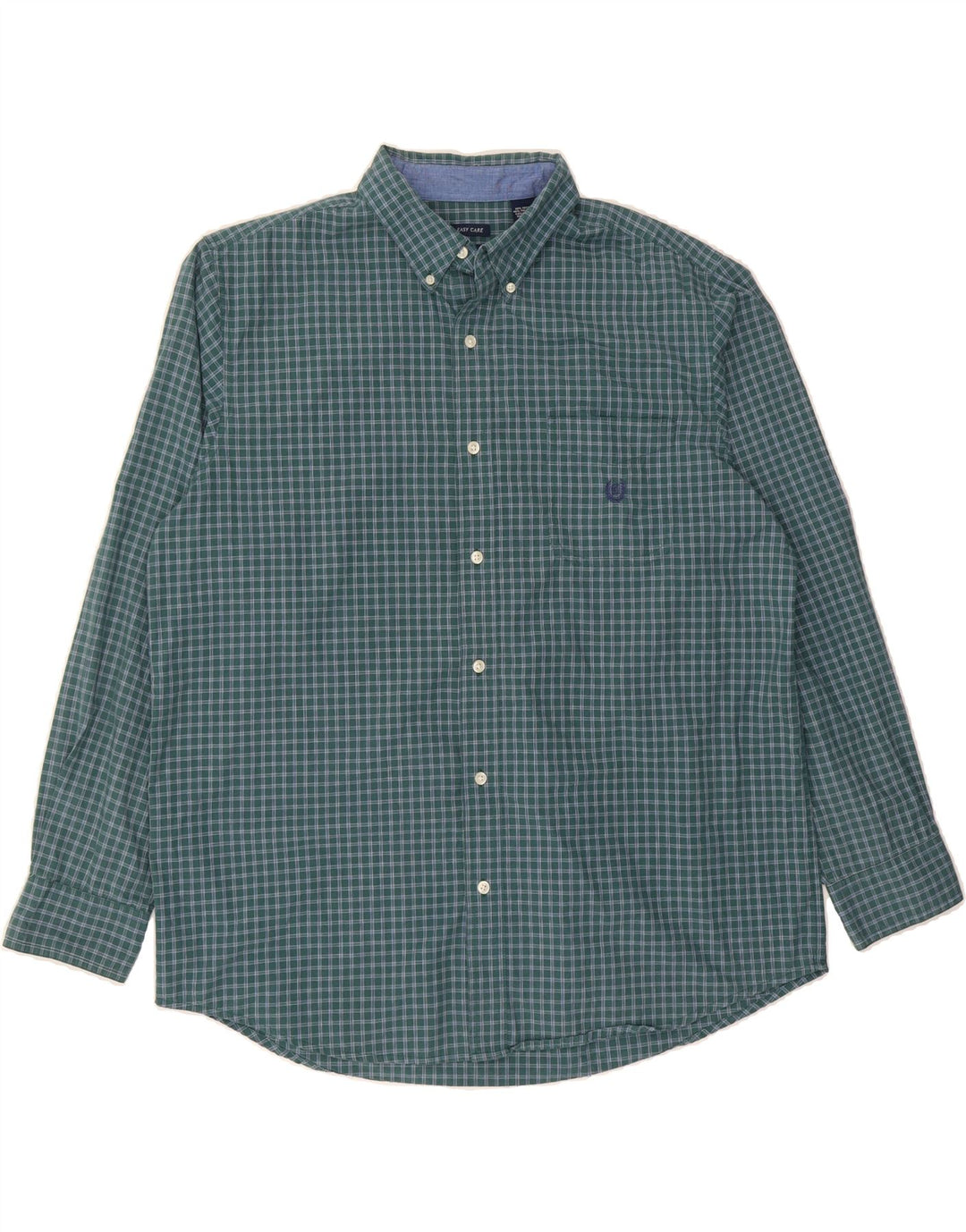 CHAPS Mens Shirt XL Blue Check Cotton Vintage Chaps and Second-Hand Chaps from Messina Hembry 