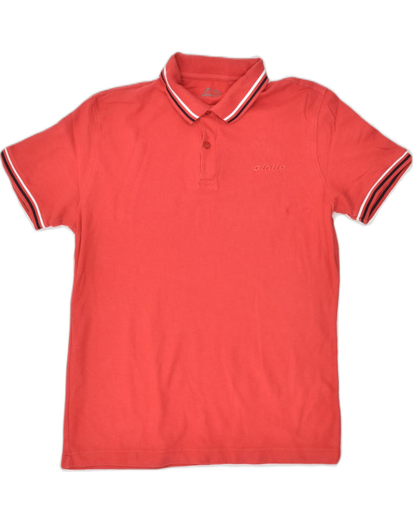 LOTTO Mens Slim Fit Polo Shirt Medium Red Cotton | Vintage Lotto | Thrift | Second-Hand Lotto | Used Clothing | Messina Hembry 