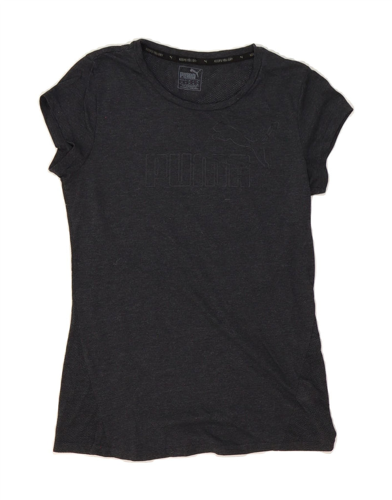 PUMA Womens Graphic T-Shirt Top UK 10 Small Grey Polyester Vintage Puma and Second-Hand Puma from Messina Hembry 