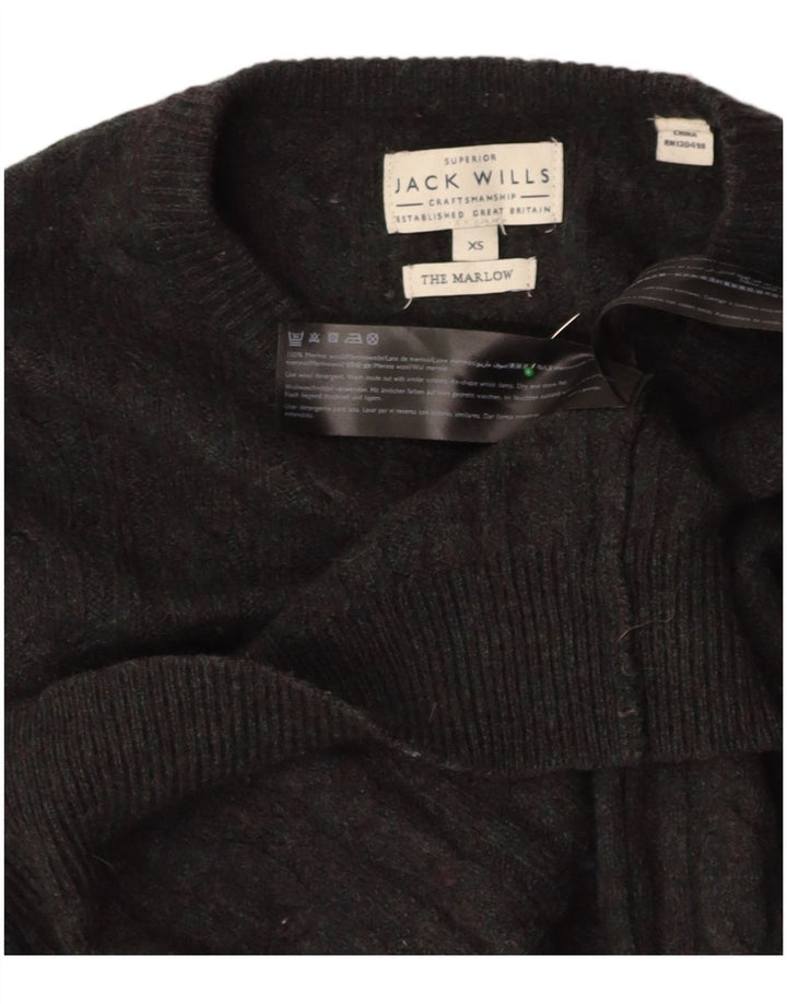 JACK WILLS Mens The Marlow Crew Neck Jumper Sweater XS Grey Wool
