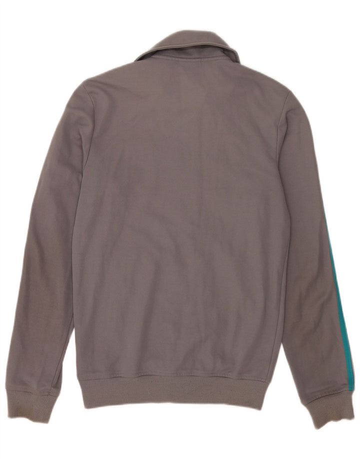 Adidas Mens Tracksuit Top Jacket Small Grey Colourblock Cotton