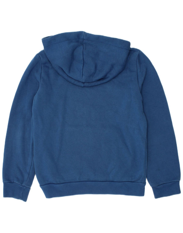 Puma Boys Graphic Hoodie Jumper 9-10 Years Blue Cotton